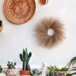 Pampafű falidekor, poliészterből 23 cm, bézs
