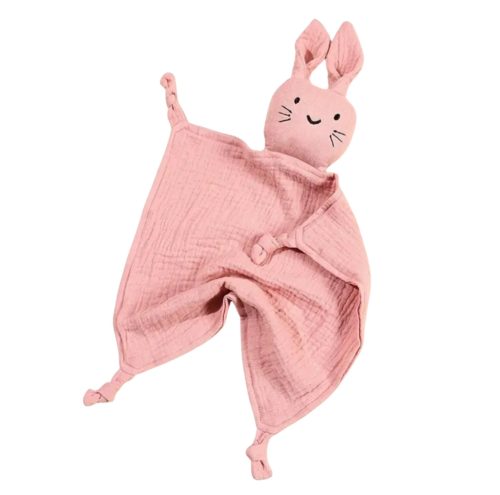 Nyuszis pamut szundikendő, nyálkendő Méret 30x30 cm, rózsaszín