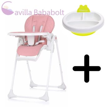   Chipolino Eat Up multifunkciós etetőszék - Pink + Bblüv Platö oszott, melegentartó tányér