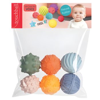   Touchball Tapintás fejlesztő 6db-os labda szett pasztell színben