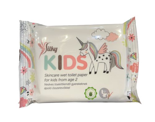 Silky Kids gyerek nedves törlőkendő, 40 lapos, unikornis