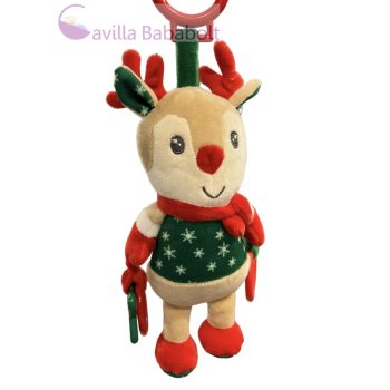   Plüss csörgő-rágókás rénszarvas babakocsira,hordozóra, játszószőnyegre akasztható - nagy