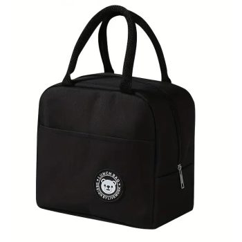   Hordozható, vízálló ételtároló táska , alumínium fólia bélésű, fekete