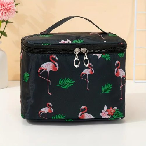 Flamingó Kozmetikai táska, hordozható cipzáras tárolótasak, mini utazó piperetáska