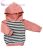 Csíkos lányka kapucnis felső, Méret: 68-as (3-6 hó)