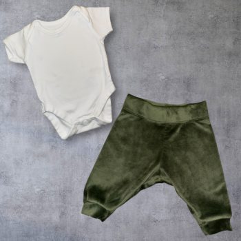   Pamut rövidujjú body + nadrág szett , Méret 50-es (újszülött)