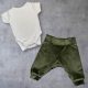 Pamut rövidujjú body + nadrág szett , Méret 50-es (újszülött)