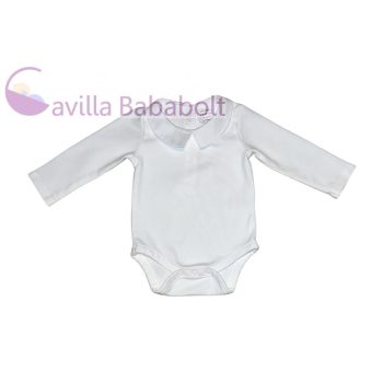 John Lewis fehér galléros body, Méret- 56-62-es (0-3hó)