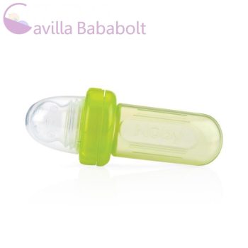NUBY Szilikon adagoló Easy squeezy feeder 6 m+, zöld