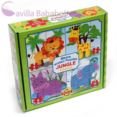 Az első puzzle-öm Dzsungel állatok 4 az 1-ben baby puzzle