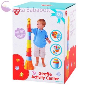   Playgo Zsiráf készségfejlesztő toronyépítő, formabedobó  játék