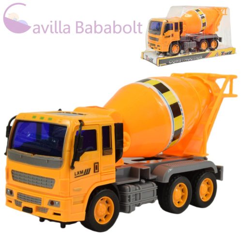 Construction Truck Betonkeverő mixer teherautó lendkerekes kialakítással 19cm