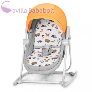   KINDERKRAFT Pihenőszék 5IN1 NOLA  kiságy, hintaágy, pihenőszék, hintaszék és kisszék ,Forest Yellow