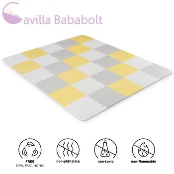   KINDERKRAFT Habszivacs puzzle szőnyeg Luno 150x180 cm Yellow, 30db
