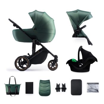   KINDERKRAFT SELECT Kombinált babakocsi 3in1 Prime 2 Dark Green, Premium