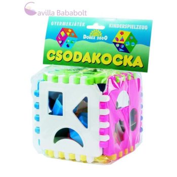   Csodakocka formabeillesztő, készségfejlesztő játék, 13 x 13 cm