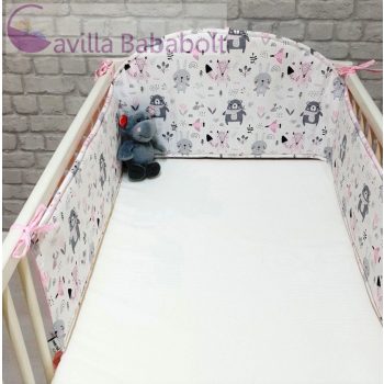   BABA ÍVES FEJVÉDŐ, RÁCSVÉDŐ 200X25CM, rózsaszín macis