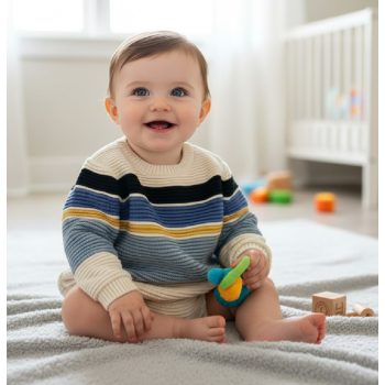   Next Baby Bordázott Csíkos Pulóver,  Méret 68-as (3-6 hó)