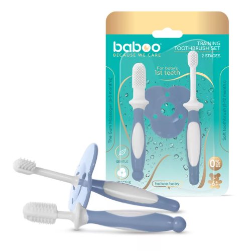 Baboo baba fogkefe szett 6 hónapos kortól - kék