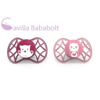   Nuvita Air.55 Explorer fogszabályzós cumi védőkupakkal 6 hó+ (2 db) lányos (7086) 