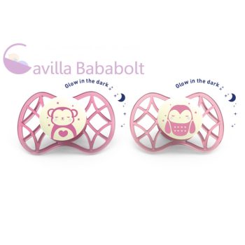   Nuvita Air.55 Explorer fogszabályzós éjszakai cumi 6 hó+ (2 db) lányos (7086) 