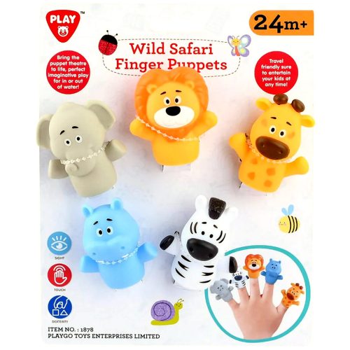Playgo Szafari állatok 5db-os ujjbáb szett