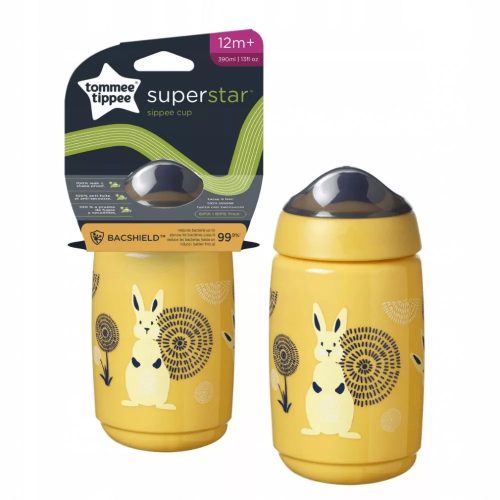 Tommee Tippee Superstar Nyuszis itatópohár sárga színben 390ml (12 hó+)