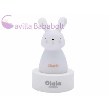 Olala Rabbit solo éjszakai fény, fehér