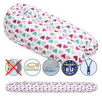   Formázható univerzális szoptatós párna pamut huzattal - ColorfulHeart