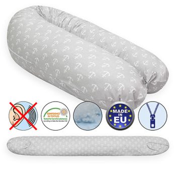   Formázható univerzális szoptatós párna pamut huzattal -AncoraGrey