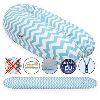   Formázható univerzális szoptatós párna pamut huzattal- ZigZagOceanWhite