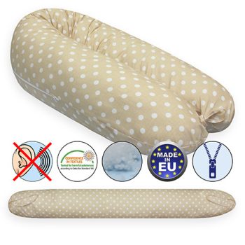   Formázható univerzális szoptatós párna pamut huzattal - BeigeDots
