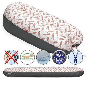   Formázható univerzális szoptatós párna pamut huzattal - GreyBirds