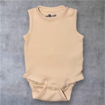   Natur pamut ujjatlan body, kombidressz, Méret: 62-es (0-3 hó)