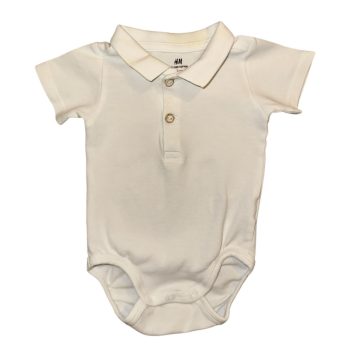   H&M galléros pamut rövidujjú body, kombidressz, Méret 62-es (2-4 hó)