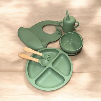 Természetes szilikon 6 db-os étkészlet - Green