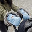 PETITE&MARS Téli szett Arctic 4in1 bundazsák + kézmelegítő kesztyű babakocsira Furry Forever Black