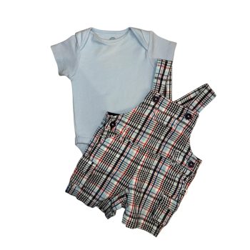 Next kék kockás szett, Méret 56-os (0-3 hó)