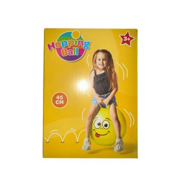 Ugró labda (Hop Hop) sárga mosolygó arccal - 45 cm